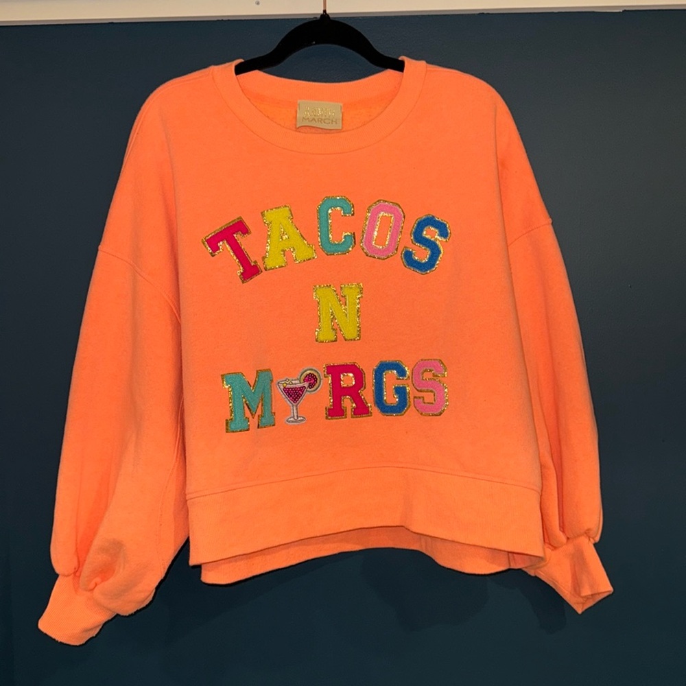 Judith March Tacos and Margs Orange Pullover